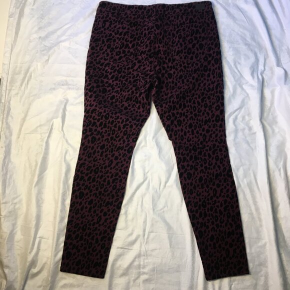 Jordache Jeans Purple Luxe Skinny Cheetah Mid Rise Flocked Black Sz 16 New - Picture 11 of 13